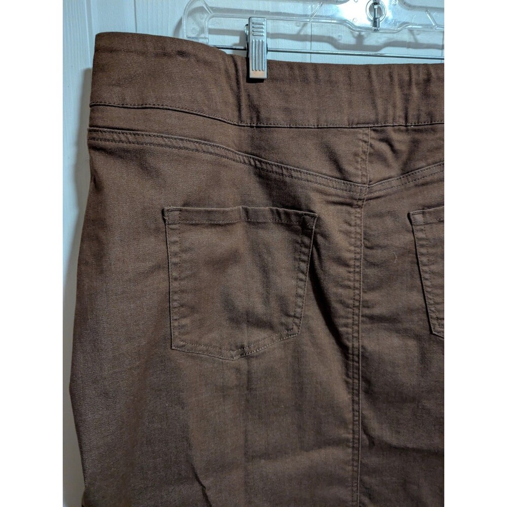 Blair Brown Twill Straight Pencil Skirt Plus Size 18W Pockets Midi Knee Mustang - Picture 3 of 8